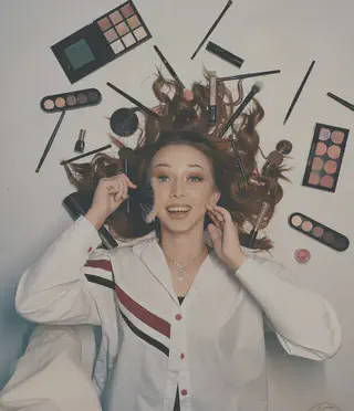 Model with Makeup Accessories