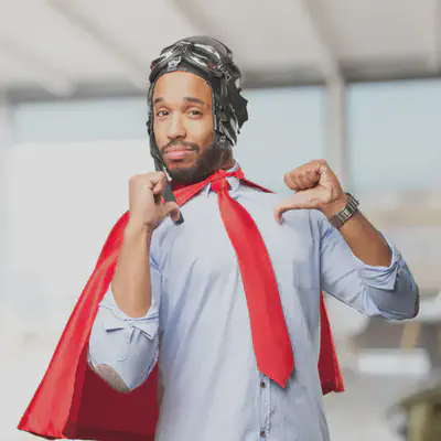 Man With Cape and Goggles