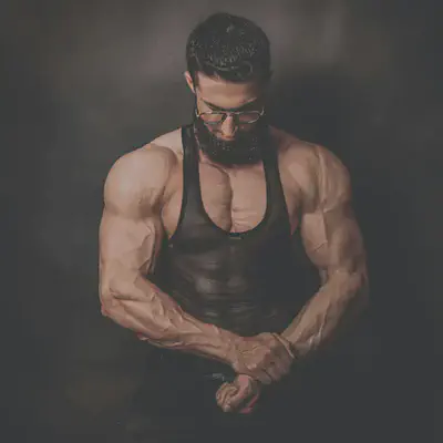 Male Body Builder Flexing